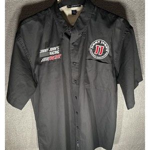 Jimmy John Racing RCR #2 Kenny Wallace Signature Men`s Black Button Down Shirt L